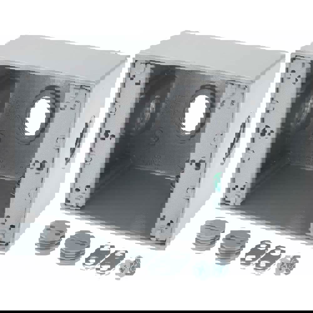 Electrical Outlet Box: Aluminum, Rectangle, 4-1/4